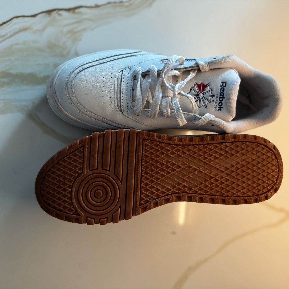 Reebok Womens Club C Extra White Vector Blue Gum Sole - Picture 5 of 6